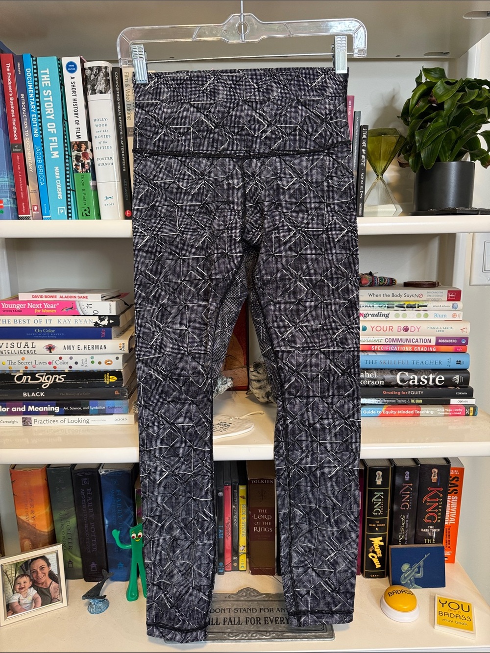 lululemon athletica Black and Gray Geometric Print Leggings